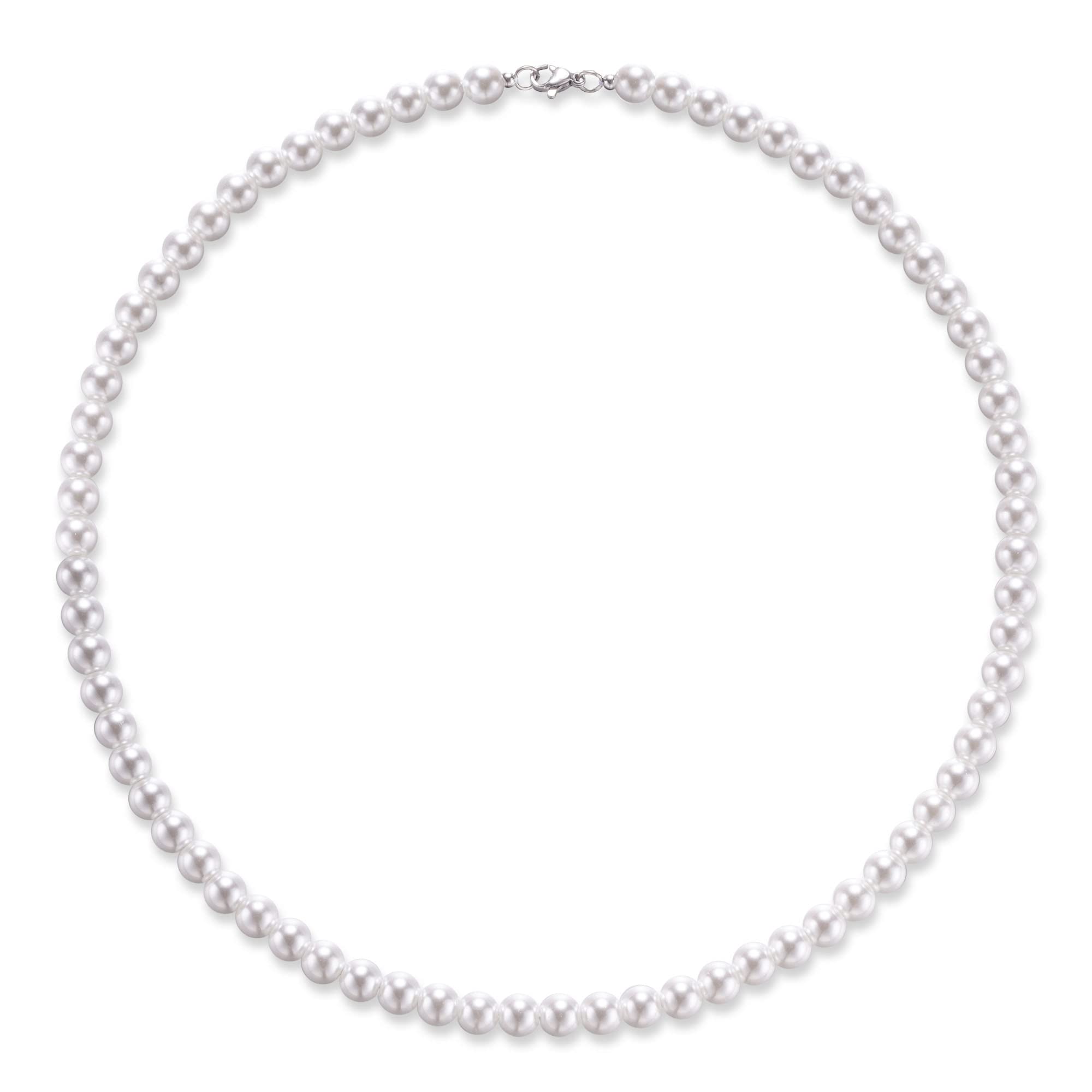 Pearl Necklace for Men Pearl Choker Necklace Mens Pearl Necklace Silver  Layered Pearl Cuban Link Necklace for Women and Men (Cuban Link Necklace  for Men) | Amazon.com