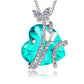 JSJOY Butterfly Love Heart Pendant Necklaces , Valentines Day Gifts for Her, Mother's Day Birthday Anniversary Jewelry Gifts for Women Mom Wife Girlfrind with Birthstone Crystals