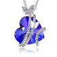 JSJOY Butterfly Love Heart Pendant Necklaces , Valentines Day Gifts for Her, Mother's Day Birthday Anniversary Jewelry Gifts for Women Mom Wife Girlfrind with Birthstone Crystals