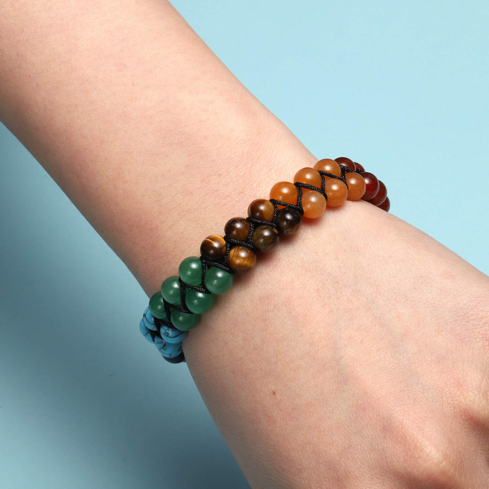 Colourful - 7 Chakra Bracelet - OM Charm