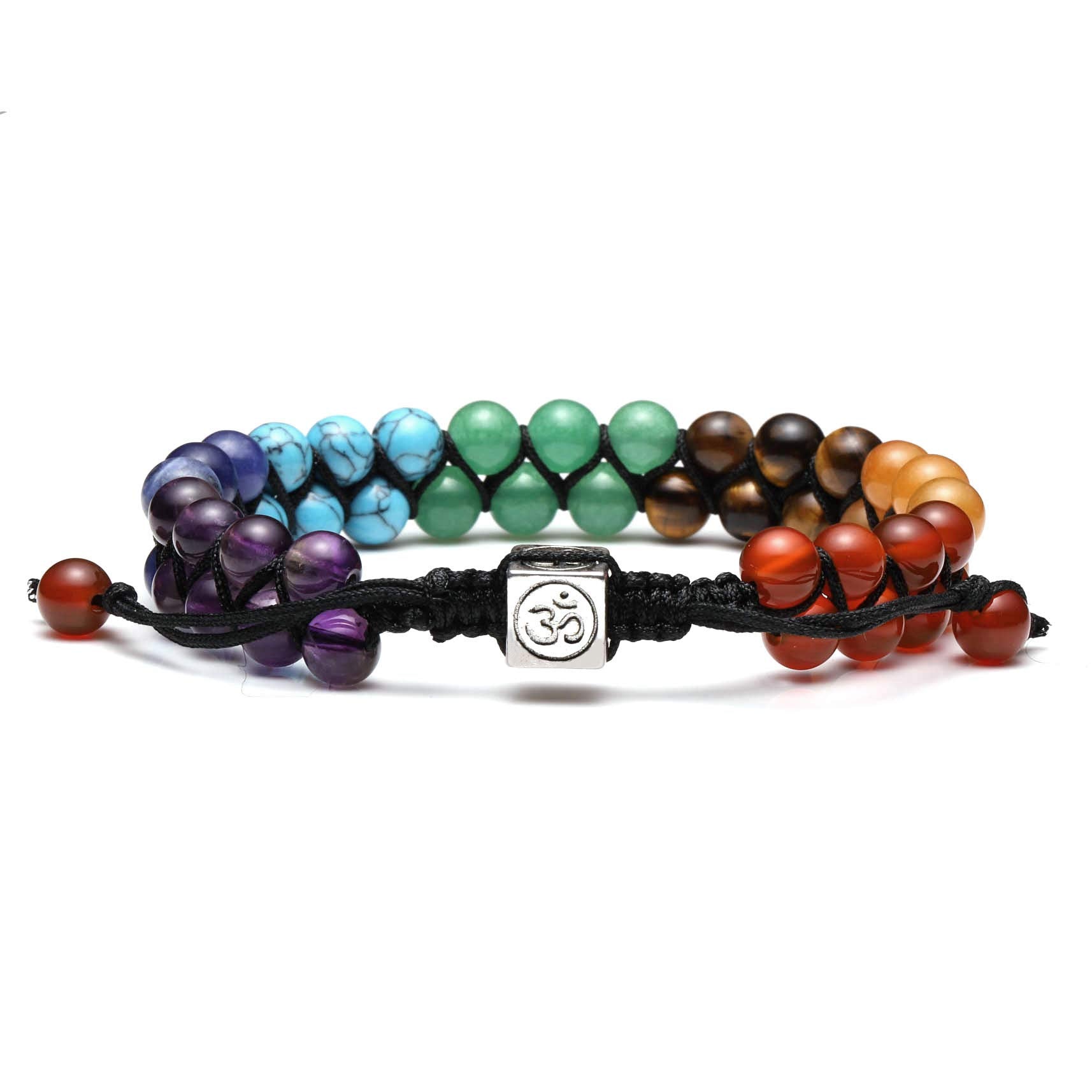 Colourful - 7 Chakra Bracelet - OM Charm