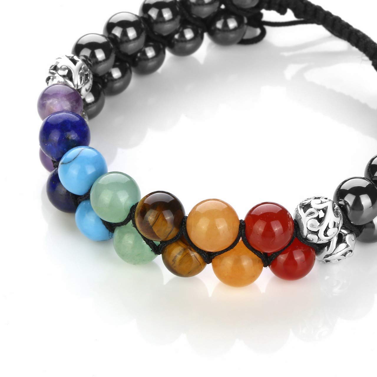 Silver - 7 Chakra Hematite Bracelet