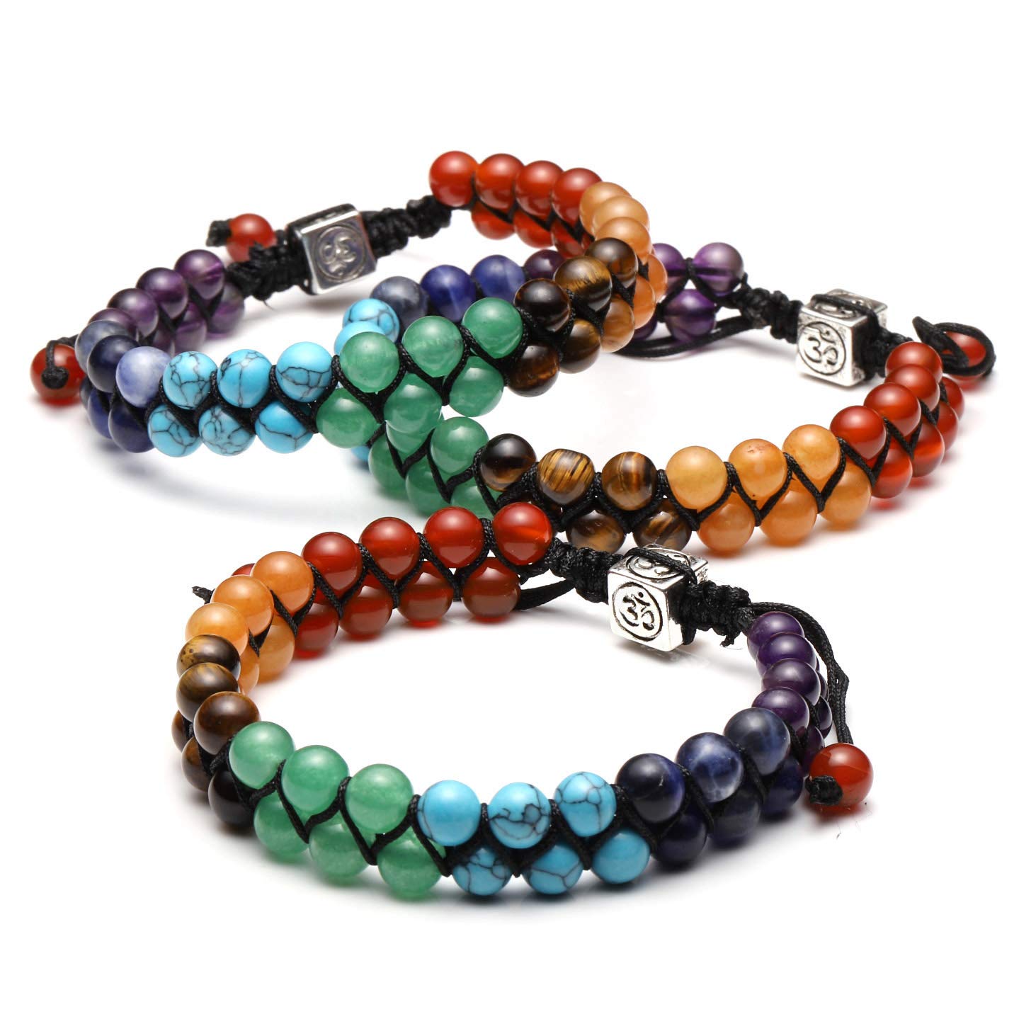 Colourful - 7 Chakra Bracelet - OM Charm