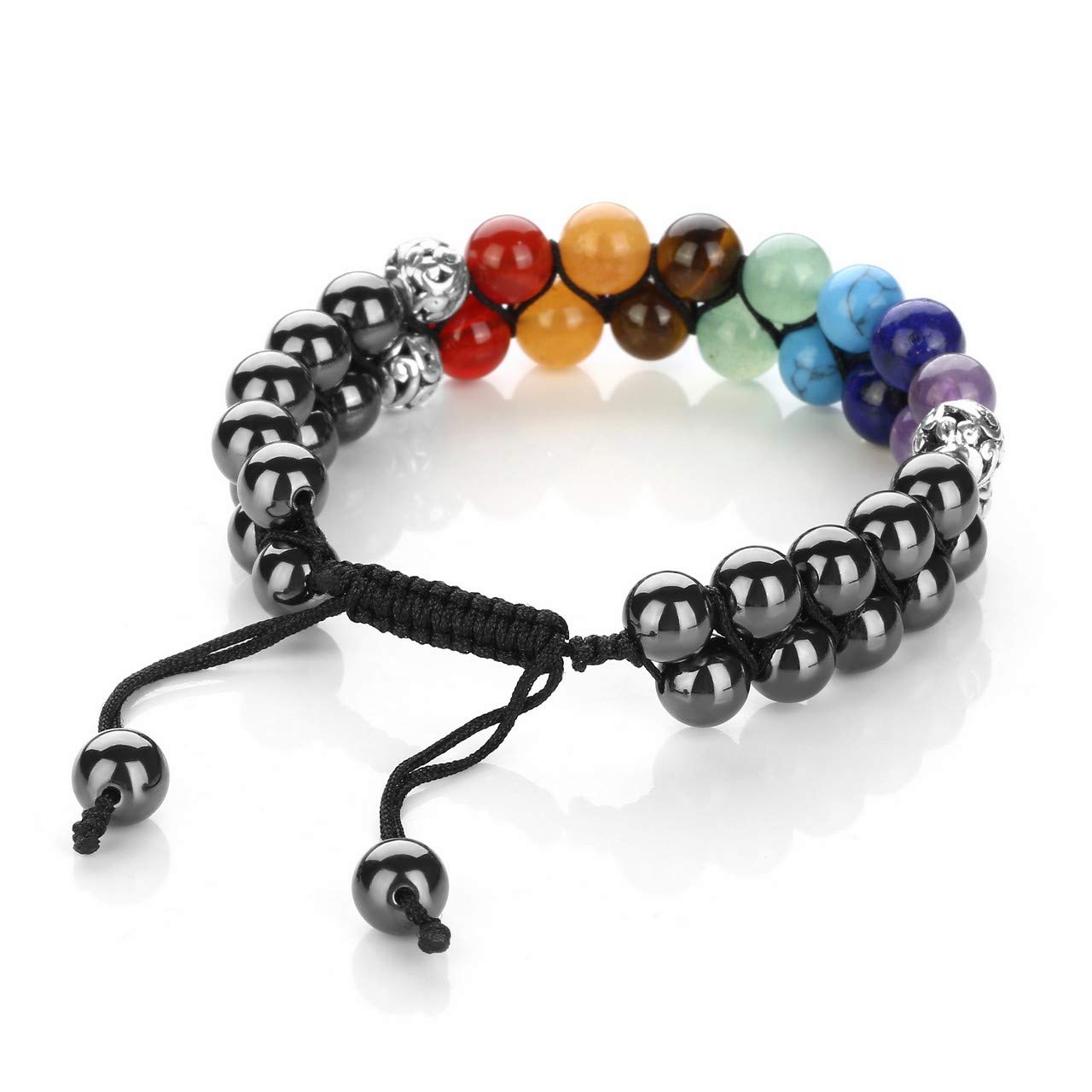 Silver - 7 Chakra Hematite Bracelet