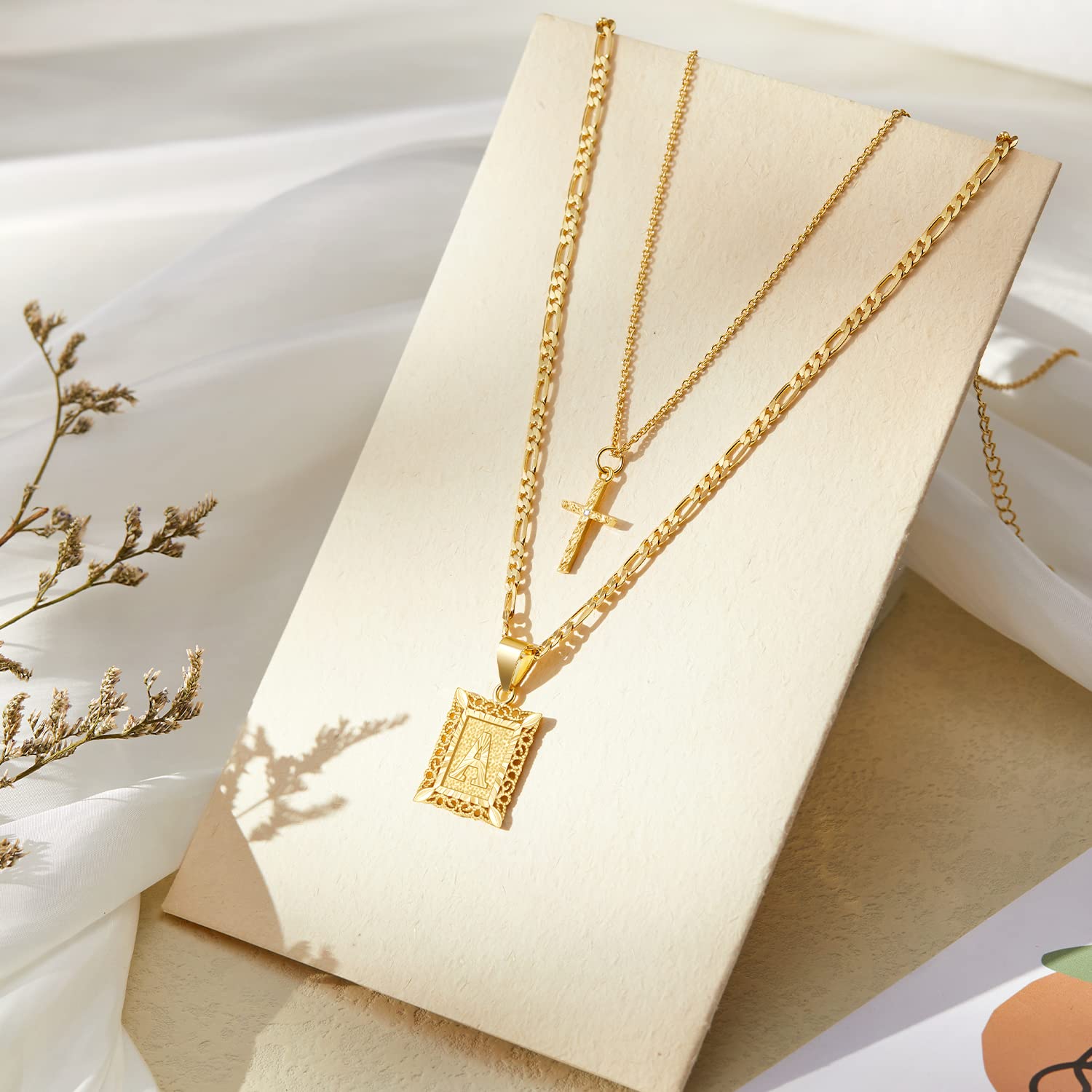 Buy Gold Initial Necklace for Women Pendant Necklaces 16 18 20 22 24 Inch  Trendy Handmade Square 14 Inch Layered Necklace Birthday Christmas  Stainless Steel Jewelry for Girls Online at desertcartINDIA