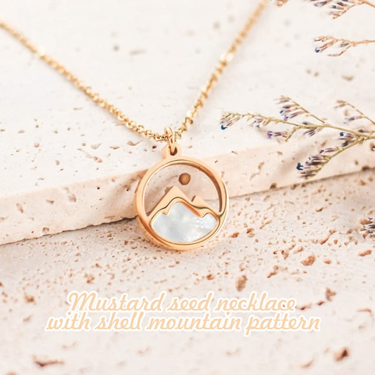 Mustard Seed Necklace for Women Christian GiftsMove Mountains Shell Necklaces Mothers Valentines Day Gifts Christian Faith Jewelry for Women